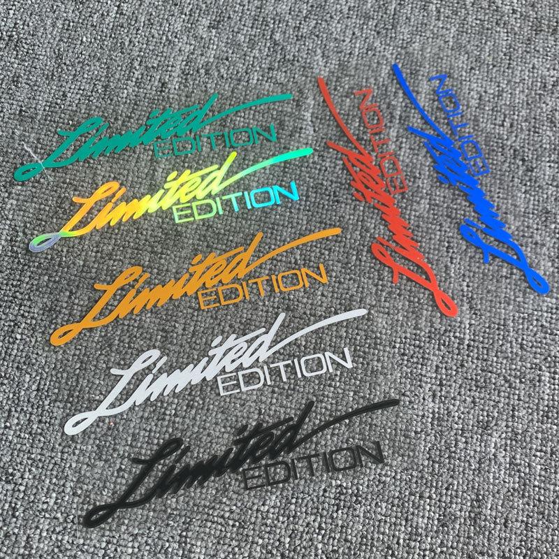 General Bicycle Sticker Laser Reflective LIMITED EDITION Text English Scratch-blocking Personalized Decorative Car Accessories