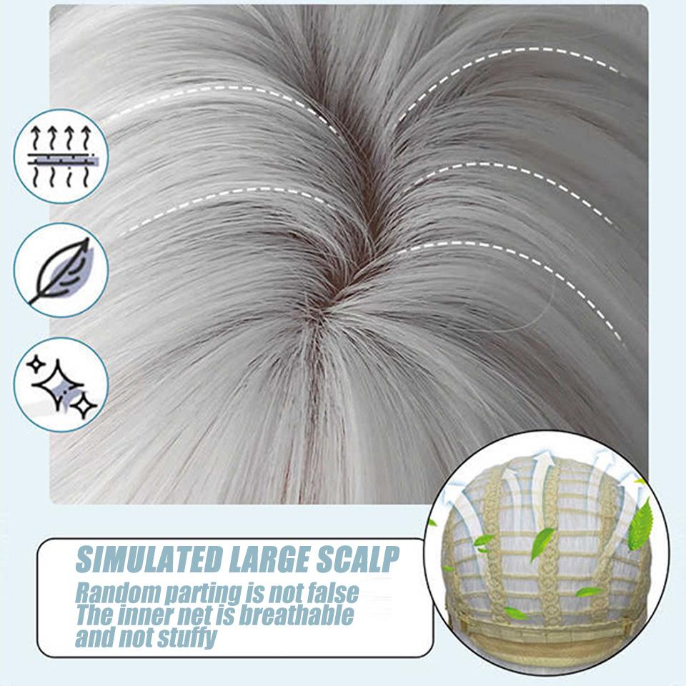 Белый прямой челка длинный прямой синтетический парик женский ежедневный молодежный Лолита прямой челка белый длинный прямой парик