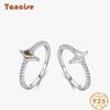Tancise Classic 925 Sterling Silver Zircon Ring Ladies Jewelry Wedding Promise Party Gift
