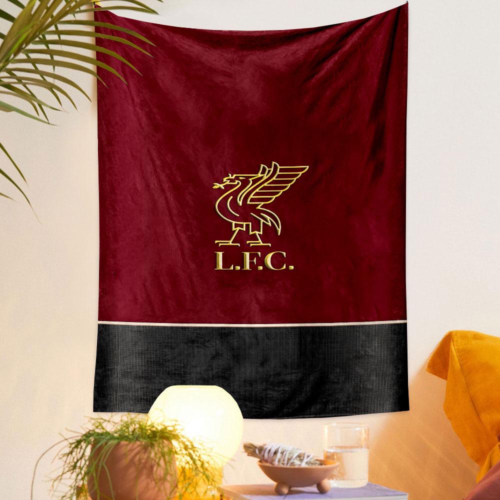 LFC Logo on Red Background Patterned Tapestry Decorative Wall Hanging, Home Bedroom Living Room Decor