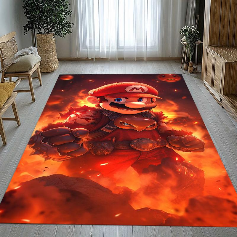 Retro M-Mario Bros Game Cartoon Living Room Non-Slip Area Rug Soft Carpet for Bedroom Kids Playroom Sofa,Home Decor Doormat Gift