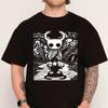 Hollow Knight Рыцарь и Тень Черно-белый Графический Стиль Гравюры Черная Футболка | Повседневная Футболка для Фанатов Инди-игр