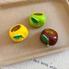 Minimalist Geometric Fruit Ring Colorful Vintage Ring Elegant Enamel Fruit Ring  Women