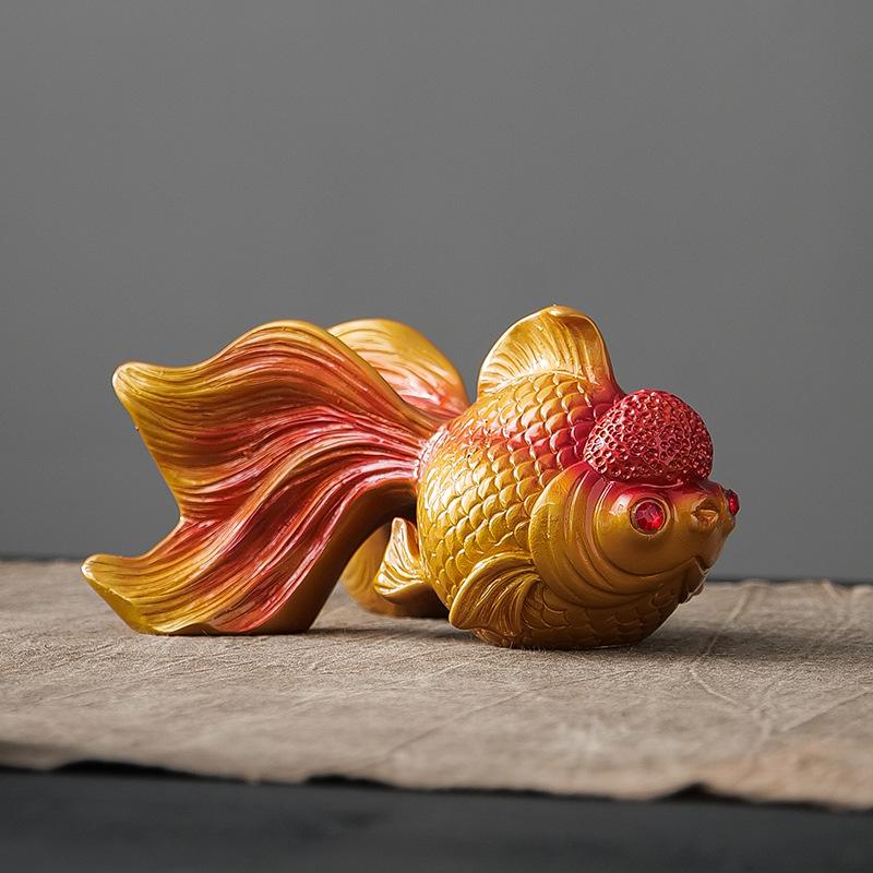 Украшение для чайного столика, меняющее цвет золотое карповое украшение для чайного питомца, аксессуары для чайной церемонии
