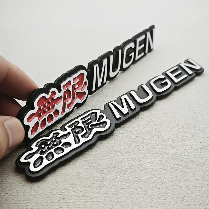 BXK3 3D Metal Mugen Logo Car Sticker Emblem Badge For Honda Civic Accord 7 Type R FN2 FK8 Fit Jazz RS CRX Auto Accessories
