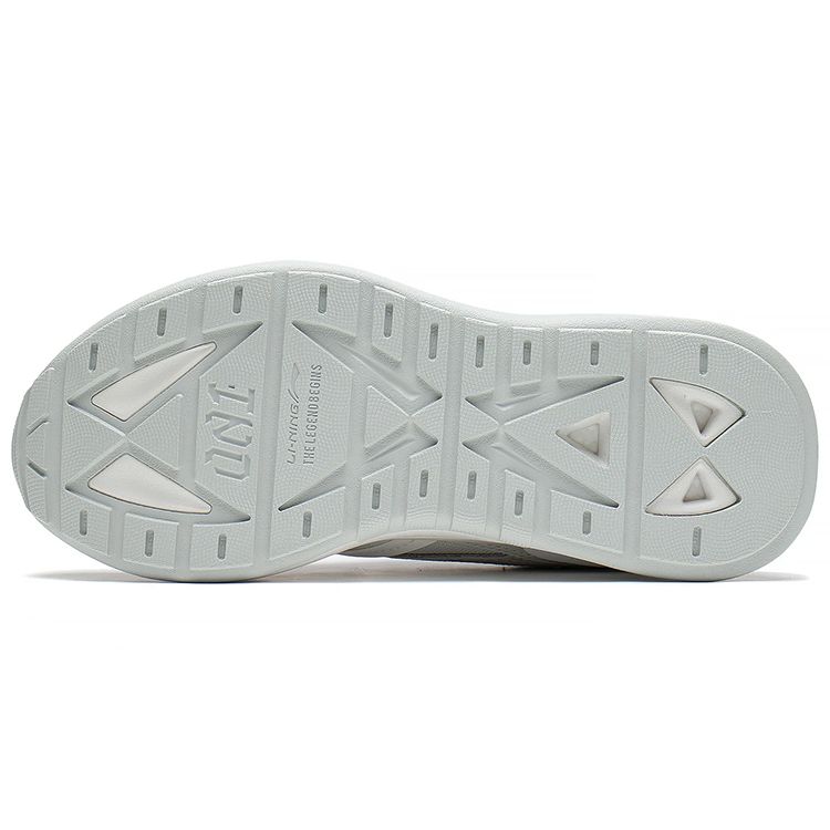 Li Ning 001 Fabric Synthetic Leather Shock Absorption Non-Slip Wear-Resistant Low-Top Sports Casual Shoes Women Sneaker White Blue AGCS110-1