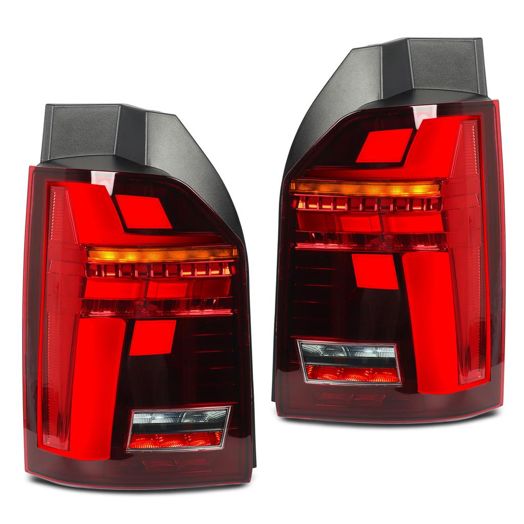 Динамические светодиодные задние фонари в стиле фейслифтинг для Multivan Transporter T6 до фейслифтинга 2016–2019 красный