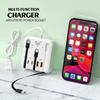 66 Вт USB Type-C Зарядное устройство для стены с несколькими портами, PD Быстрая зарядка, с кабелем данных для iPhone Huawei, Адаптер для настольного зарядного устройства
