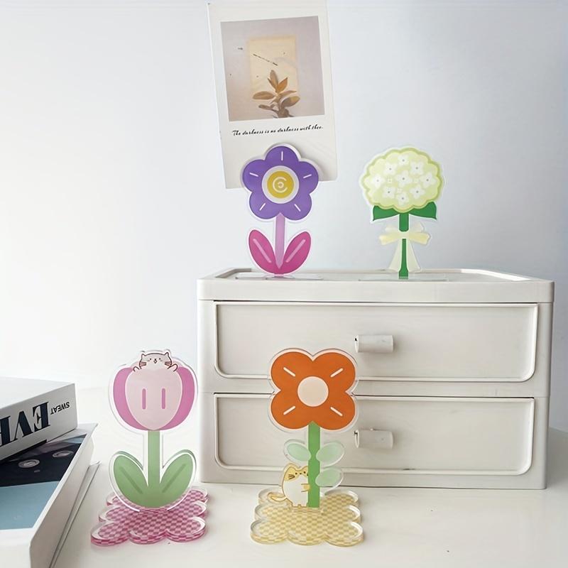 1pc Acrylic Note Holder, Desktop Photo Vertical Message Cute Display, Standing Photo Holder, Card Holder