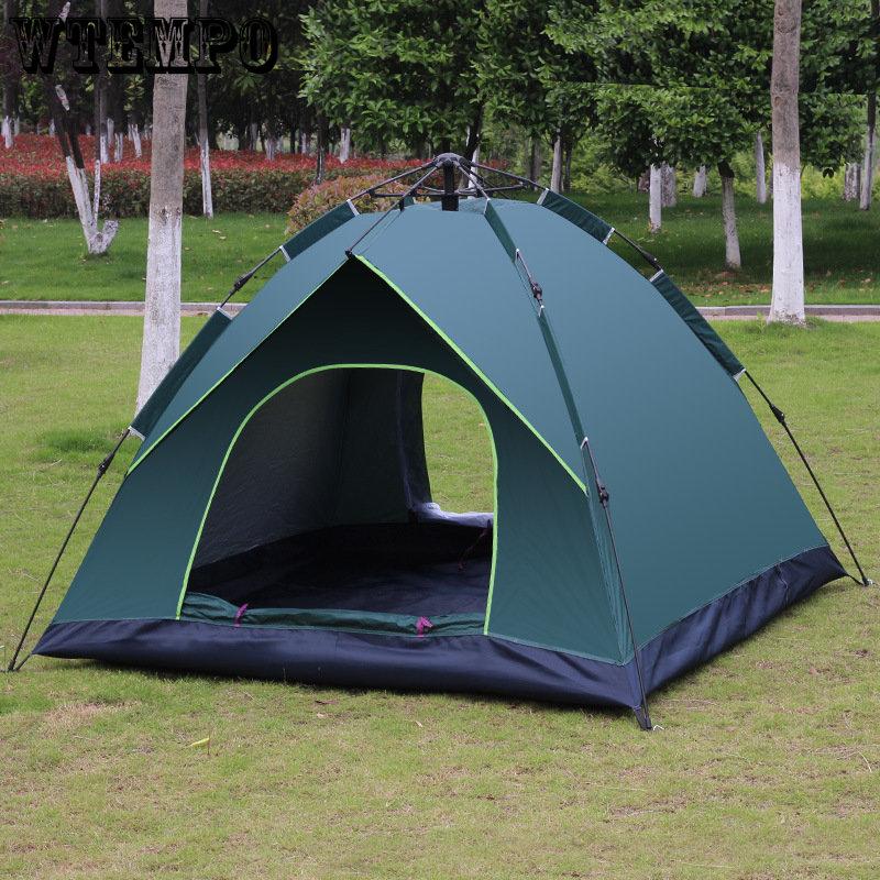 3-4 People Automatic Fast Open Fake Double Tent Camping Sun Protection Tent