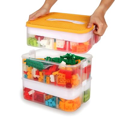 Ящик для хранения игрушек Lego Container Box с крышкой 3-х уровневая штабелируемая коробка для игрушек Puzzle Block Set Clear Organizer Box Ящик для хранения фигурок игрушек Хранение игрушек