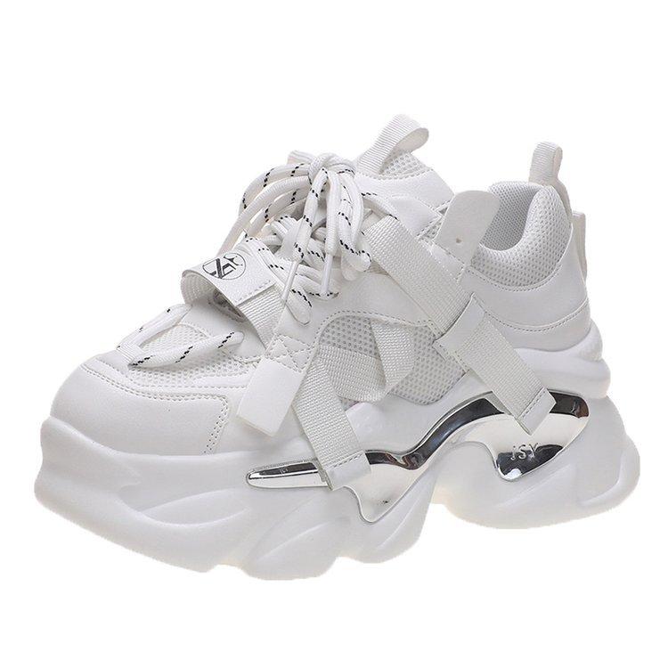 Thick-soled dad shoes women's 2026 spring new versatile muffin heightening and heightening sports and leisure shoes show height