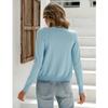 Women's Fashion Long Sleeve Casual Knit Sweater Solid Button Front Cardigan
