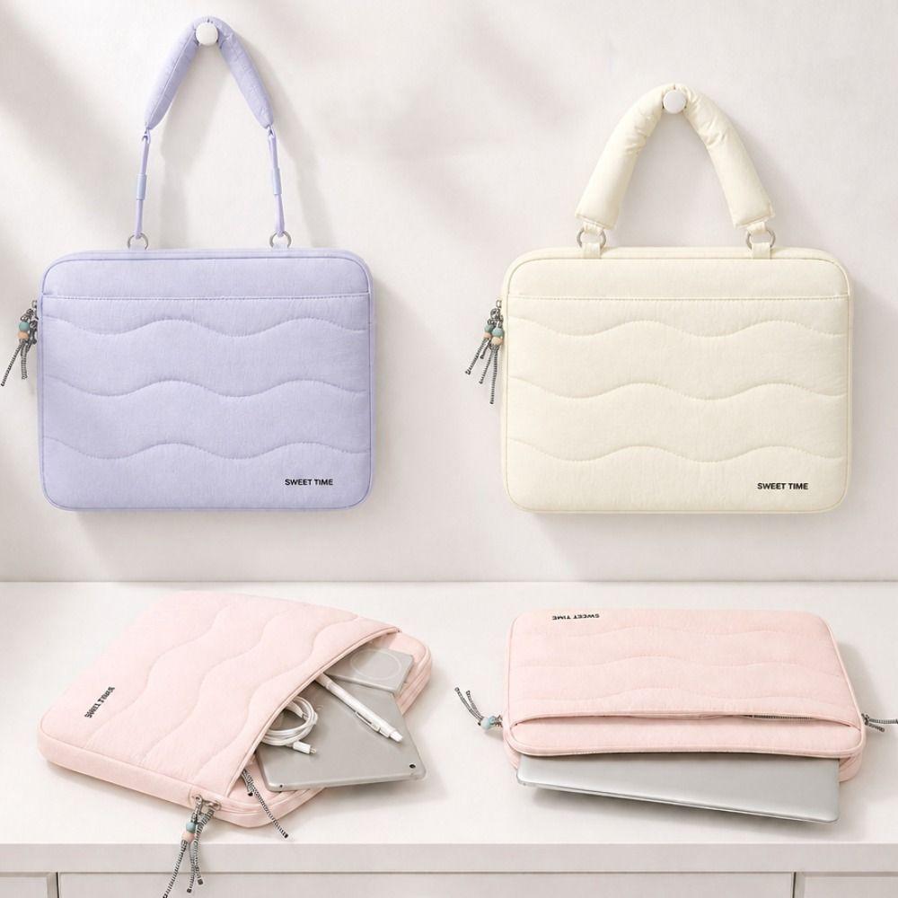 Portable Laptop Sleeve Quilted Laptop Carrying Case New Laptop Shoulder Bag for 15inch Laptop