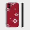 Retro Patterned Red Festive Phone Case For IPhone 17 Air 16 15 14 13 Pro Max 11 12 Black Silicone Cover