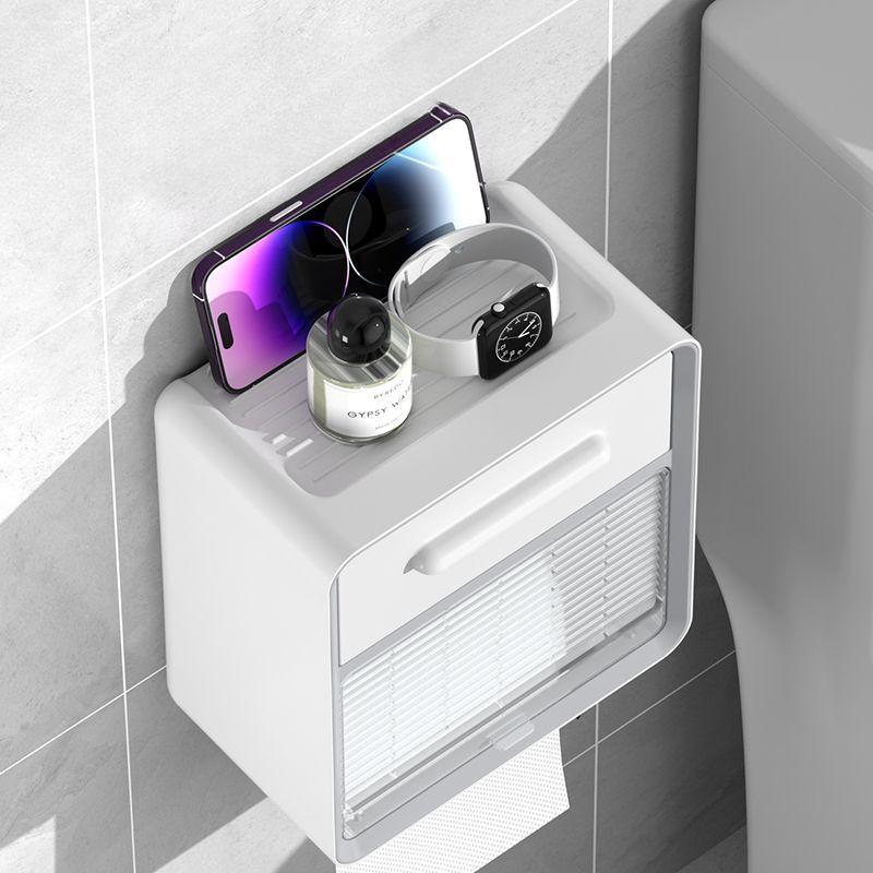 Toilet Tissue Box Storage Rack Tissue Paper Box Non Perforated Wall Mounted Waterproof Tissue Holder