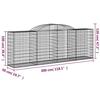 VidaXL Paniers à gabions arqués 4 pcs 300x50x100/120 cm fer galvanisé, gabion, cage de gabion, panier de mur de gabion, mur 3146703