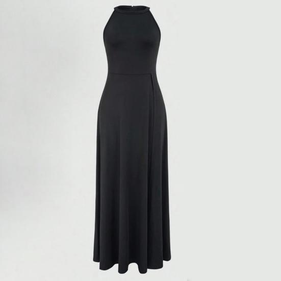 Женское летнее платье макси с высоким разрезом, халтер, без рукавов, длинное платье, сексуальное, для вечерней вечеринки, для гостьи на свадьбе, формальное платье