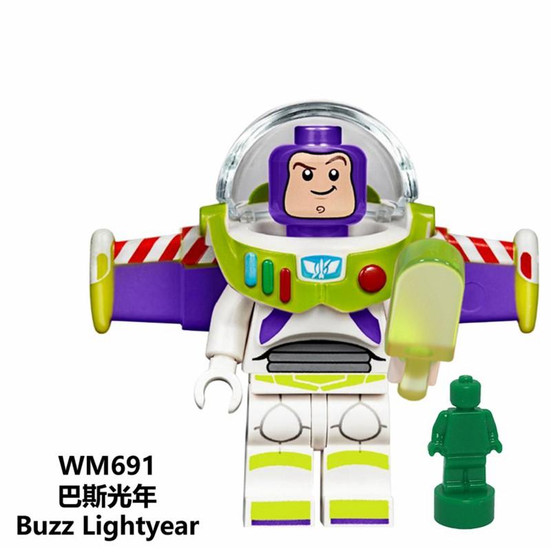 L-E-G-Oing Toy Story 4 Minifigure Lightyear Woody Jessie Alien Ducky Bo Peep Building Blocks Toys For Children Gifts