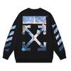 1086 Off-White 2026 Autumn and Winter New OW Monet Oil Painting Arrow Print Men's and Women's Round Neck Hoodie