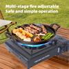 Portable Gas Stove Easy-carrying Camping Stove for BBQ Butane Burner Stove with Safety Lock Piezoelectric Ignition for Hiking