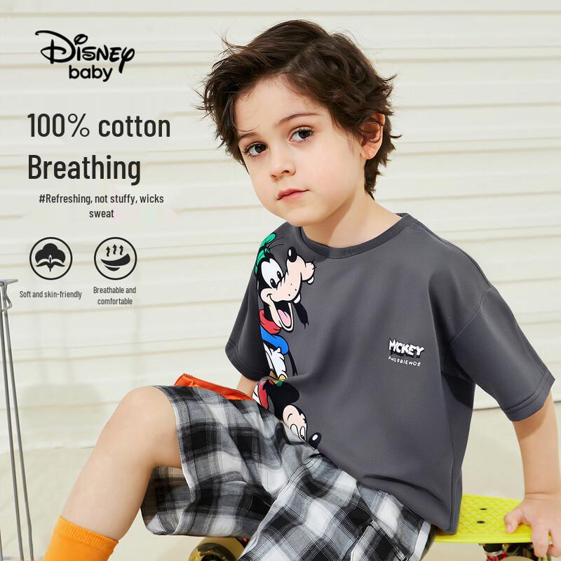 Хлопковая футболка с коротким рукавом для мальчика Disney Baby