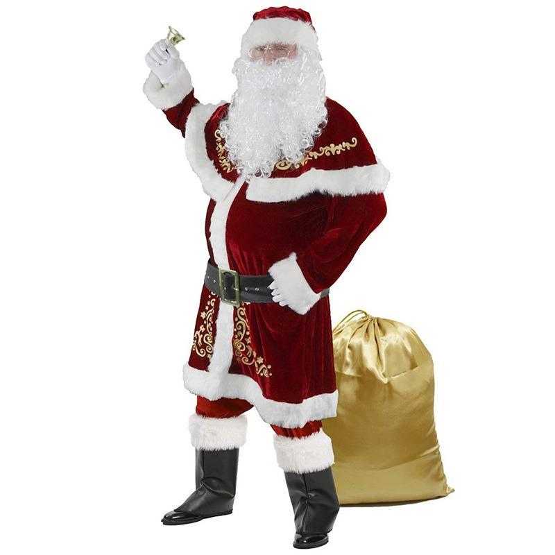 Large Size Christmas Clothing Men's Santa Printed Christmas Clothing Children's Christmas Suit with Beard