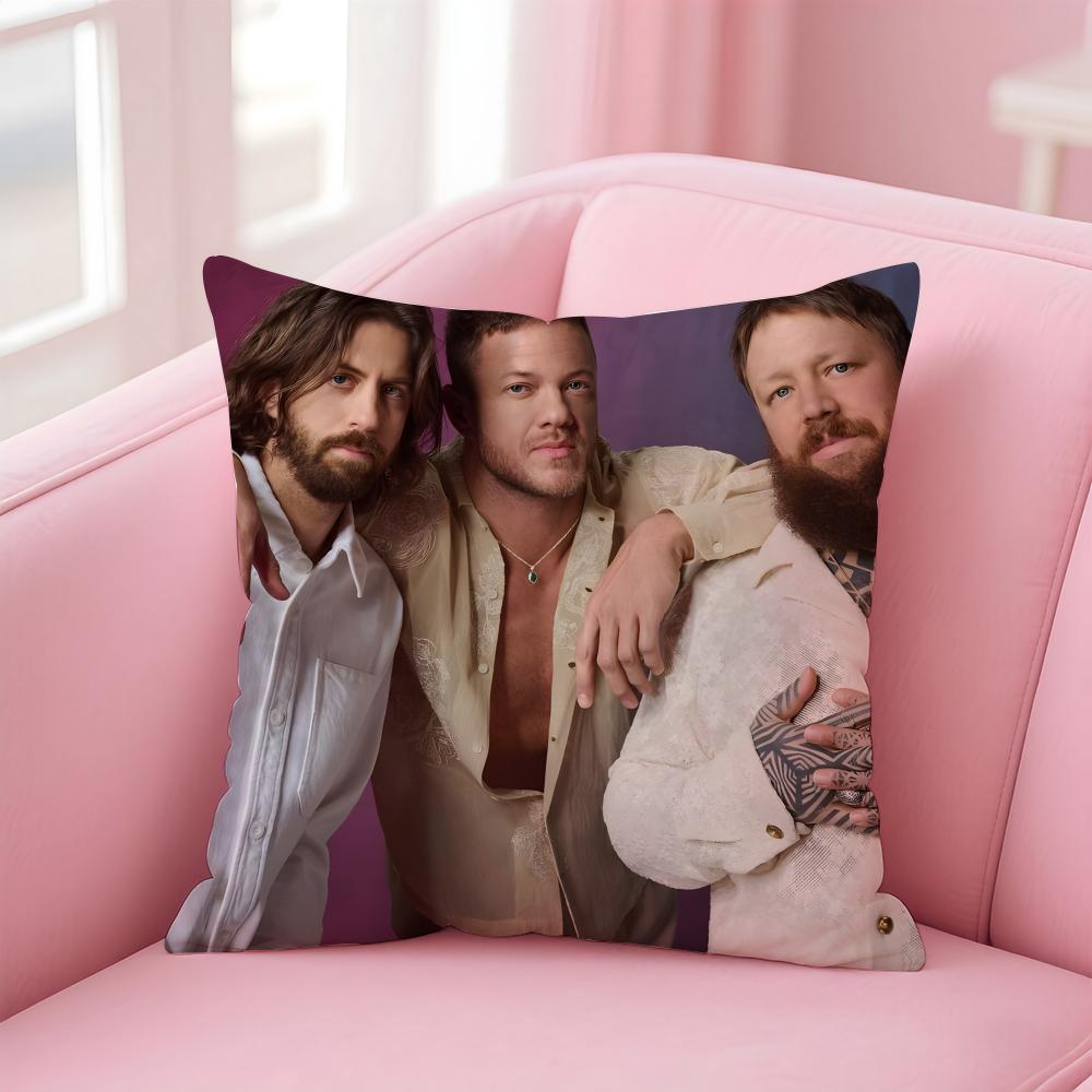 Passionate IImagine Dragonses band pattern Cushion Cover Pillow Case Soft Friendly Fabric Concealed Zipper