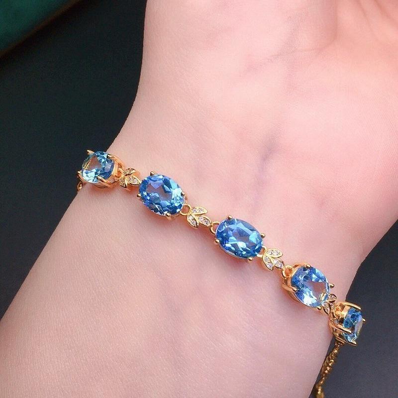 Sace Gems Браслет из медного сплава с синим цирконием – стильный и изысканный свадебный подарок для подруги