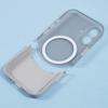 For iPhone 16 Case Compatible with MagSafe Splicing Color Drop-Proof PC Phone Cover - Grey