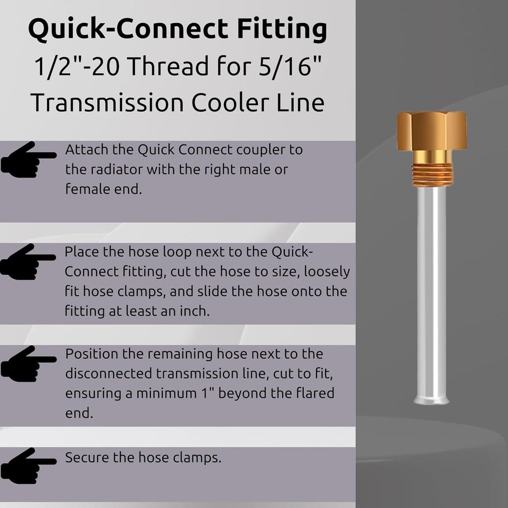 Масляный радиатор трансмиссии, Универсальный, 4-рядный, Трубчато-пластинчатый, Совместим с Ford, Chevrolet и Dodge Ram - Черный - Алюминий