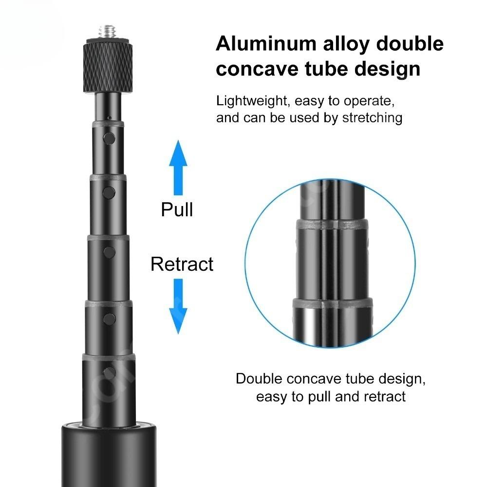 For DJI Osmo 360 2-in-1 Invisible Selfie Stick + Tripod Extendable 1/4 Screw Metal Selfie Rod For Insta360 X5 X4 X3 DJI Osmo 360