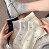 Низкие спортивные носки с ретро-цветочной кружевной отделкой