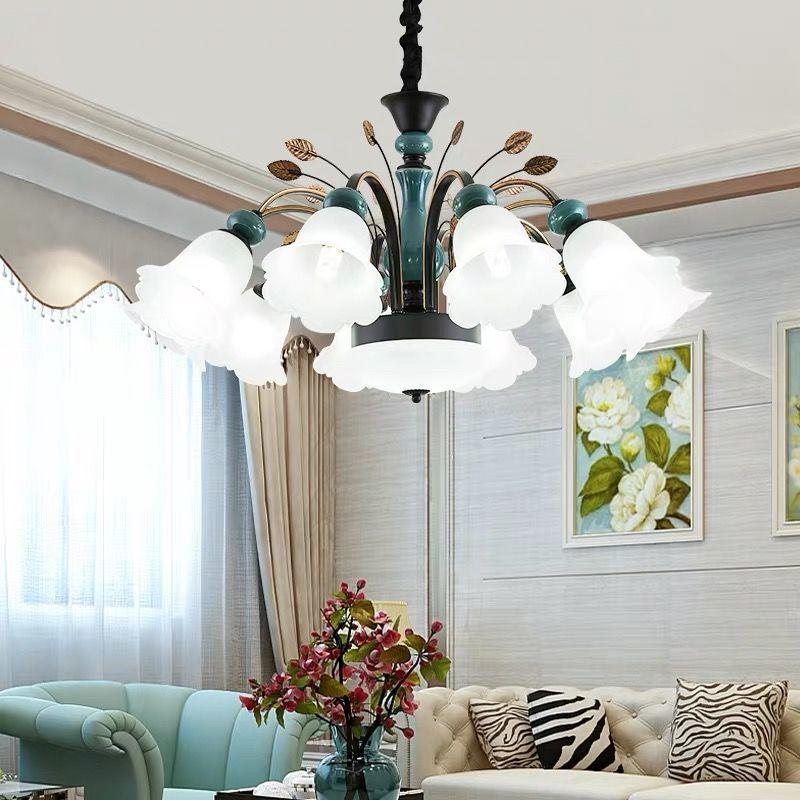 Свет для гостиной, роскошная керамическая люстра, современный минималистичный потолочный светильник для спальни, ресторана, чистое красное освещение