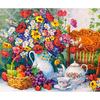 5D DIY Алмазная картина Цветы и ваза Вышивка Крестом Горный хрусталь Мозаика Домашний декор
