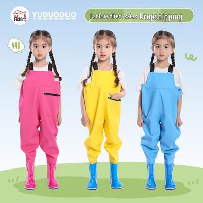 Детские водонепроницаемые ПВХ вейдерсы - цельный рыболовный костюм для рыбалки и ловли морепродуктов