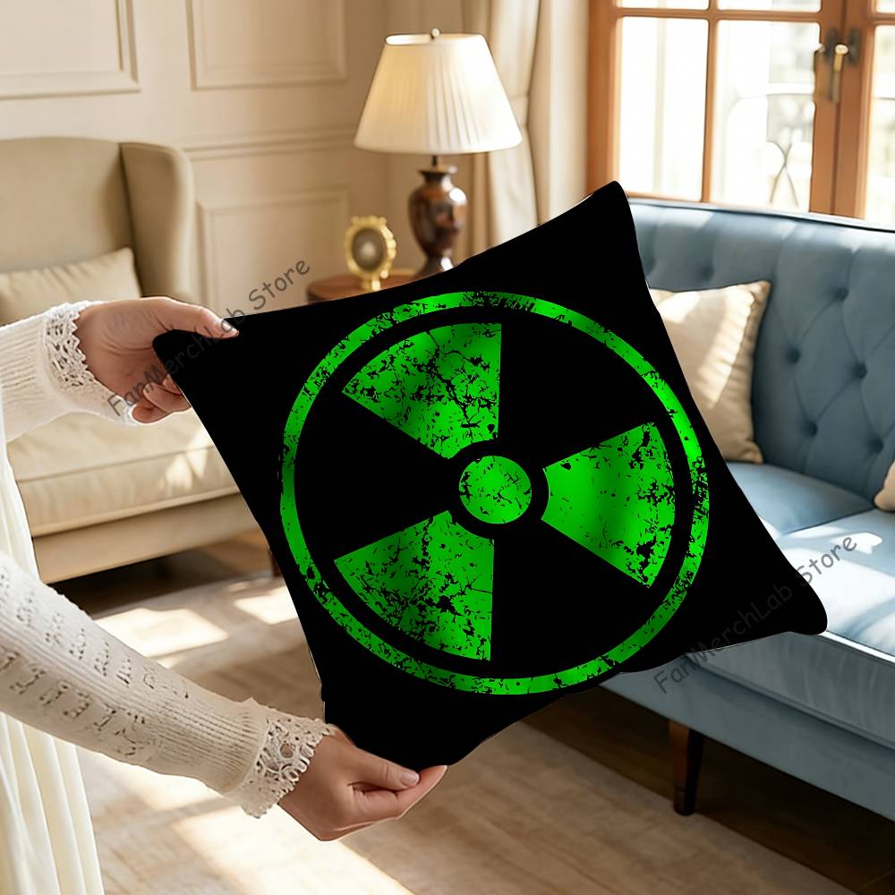Warning Icon Danger Pillow Case Ultra Soft Skin Friendly Fabric Cloud Like Comfort Concealed Zipper