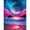 Diamond Painting Seaside Mosaic Landscape 5D DIY Cross Stitch Embroidery Moon Full Square Round Picture Wall Decor