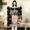 1PC Onepunch Man Patterned Flannel Blanket Suitable For All Seasons For Home Decor Warmth And Comfort Gifts Holiday Present