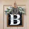 Dispaint DIY Живопись Фамилия А-Я 26 Букв Венок на Входную Дверь Фамилия Семьи Бант Приветственный Логотип Дом Фестивали Украшение Комнаты