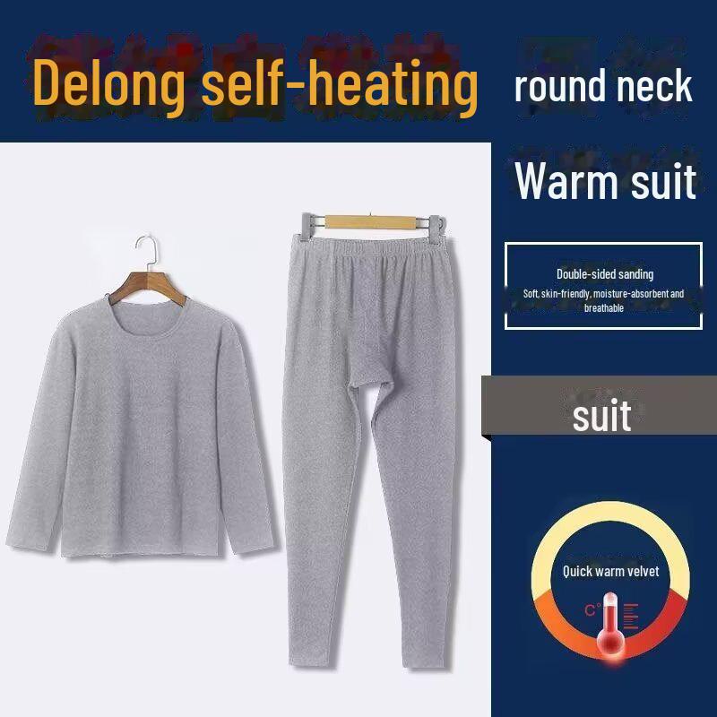 Мужской зимний термокостюм из немецкого бархата с подогревом: Комплект из двухстороннего теплого нижнего белья и утепленных леггинсов