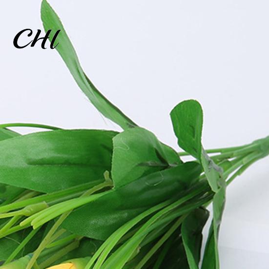 Simulation Flower 1 Bouquet Artificial Realistic Colorfast 21 Heads Vivid Fake Tulip Wedding Favors