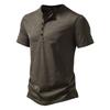 Мужская футболка-henley из бамбука и хлопка, с коротким рукавом, большого размера, модная повседневная одежда, европейский размер