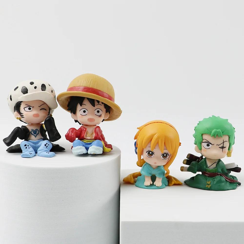Аниме Персонаж One Piece Луффи Декоративная Игрушка для Спальни Мальчиков и Девочек Каваи ПВХ Материал Креативная Модель Кукла Мультяшный Подарок