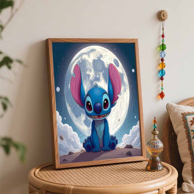 Disney DIY Oil Painting Kits Stitch Moon Hand Painting Home Decor Craft Gift Ideas For Room Wall Art Paint By Numbers Canvas Supplies