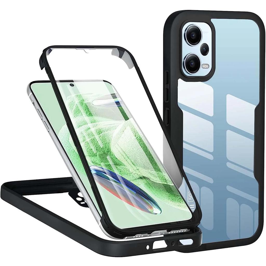 Противоударный чехол с полной защитой для Xiaomi 13T Redmi 13C 12C 10C Note 12S 4G 12 Pro Plus 11 11S 10 10S 10A 9 9C NFC A1 Poco F5 X5 Pro 5G двойная крышка