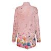 Casual Fashion Print Shirt Tops High Neck Irregular Hem Long Sleeve Pullover Tops
