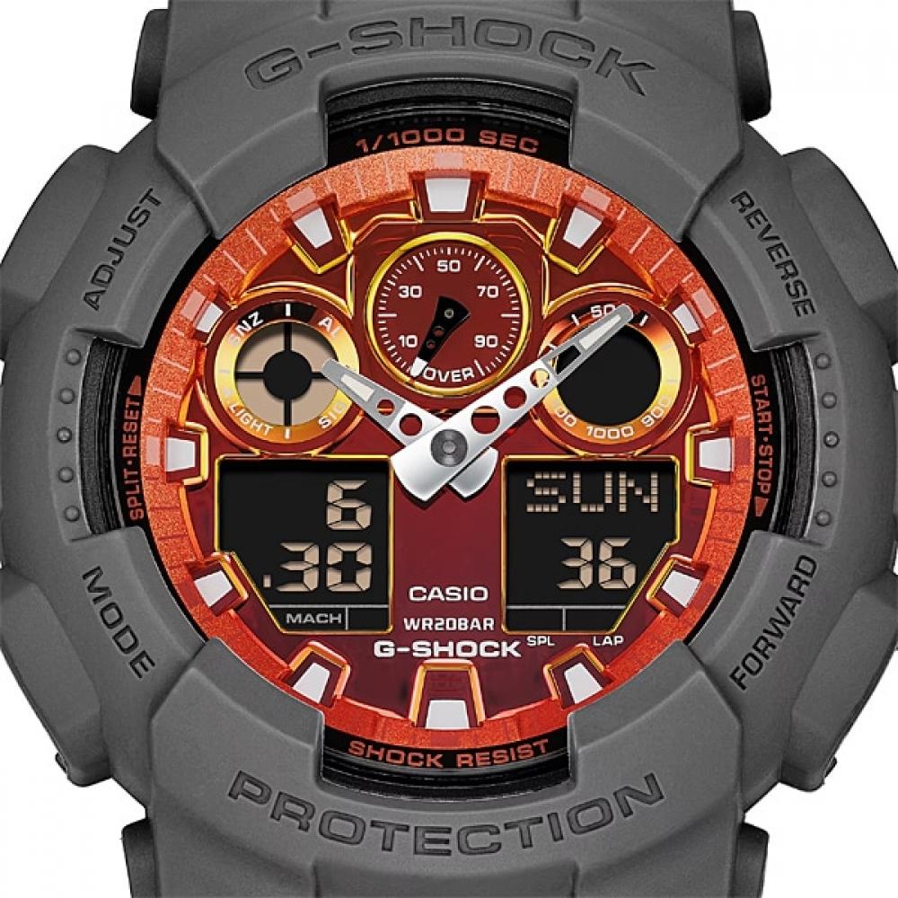 Casio G Shock Ga 100fl 8ajf Flame Inside