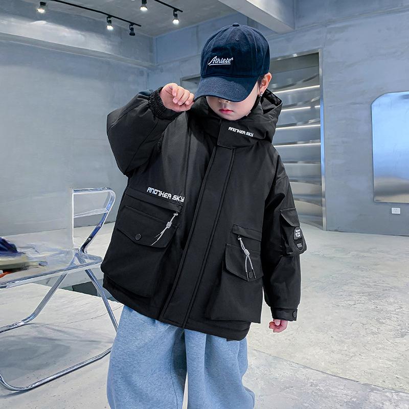 Куртка для мальчиков из белого утиного пуха, зимняя, новая, утолщенная, рабочая куртка