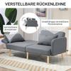 3 Seater Sofa Bed Guest Double Bed Up To 240 Kg Folding Armrests Wooden Frame 170 X 83 X 80 Cm Gray